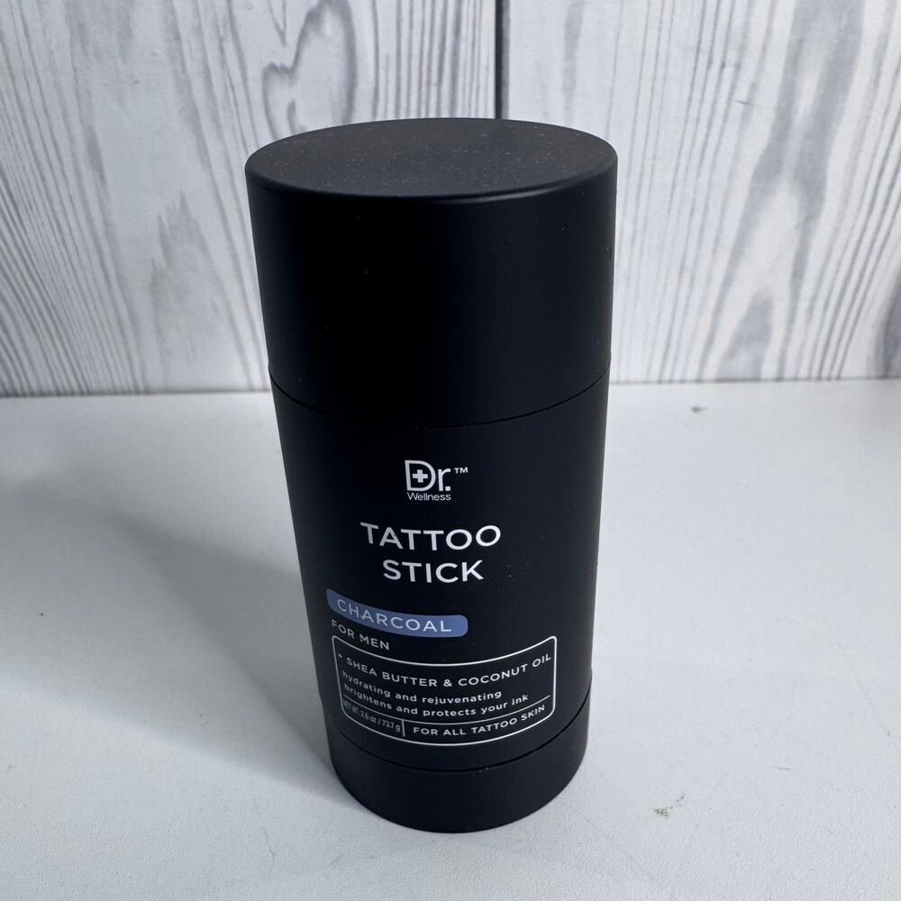 TATTOO STICK for Men - Charcoal Balm - Coconut Oil Brighten & Protect Ink